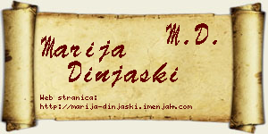 Marija Dinjaški vizit kartica